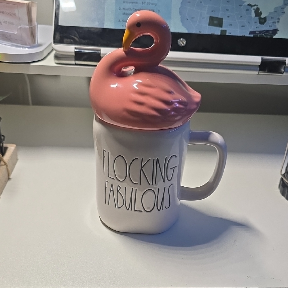Rae DUNNPink Flamingo Ceramic Mug with Lid